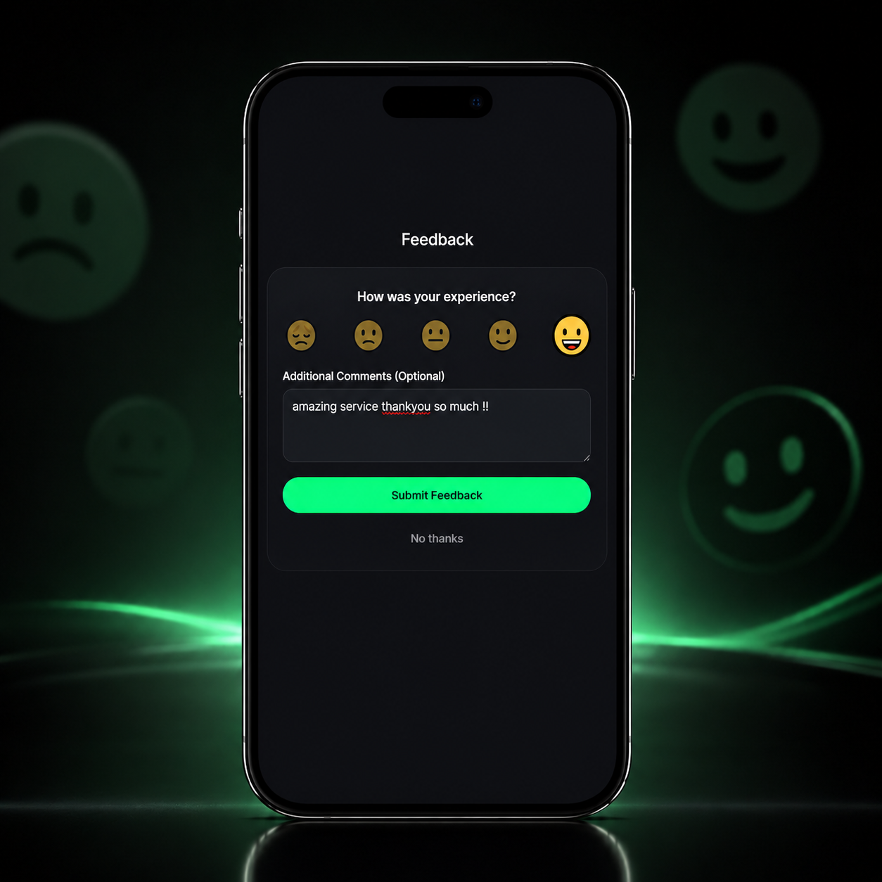 Guest rating a completed hotel request on their phone